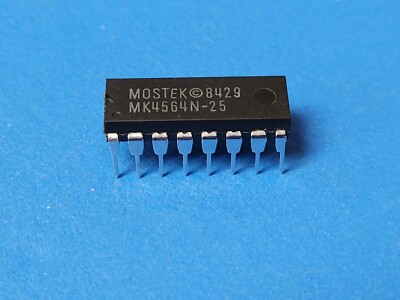 (1 PC) MK4564N-25 MOSTEK Dynamic RAM 64K 1-Bit 250ns DIP-16