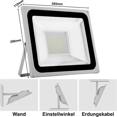 LED Fluter Stecker Außen Strahler Arbeitsleuchte Baustrahler Scheinwerfer Garten - Bild 10 von 251