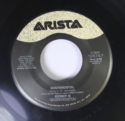 Jazz 45 Kenny G - Sentimental / Even If My Heart Would Break On Arista