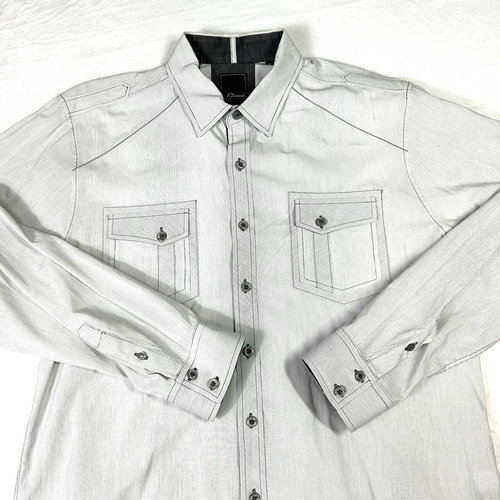 7 Diamonds Mens Long Sleeve Button Down Shirt Size XL Striped