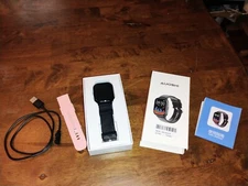 Smart Watch for Android or iOS (Black w/Interchangeable Wrist Bands)