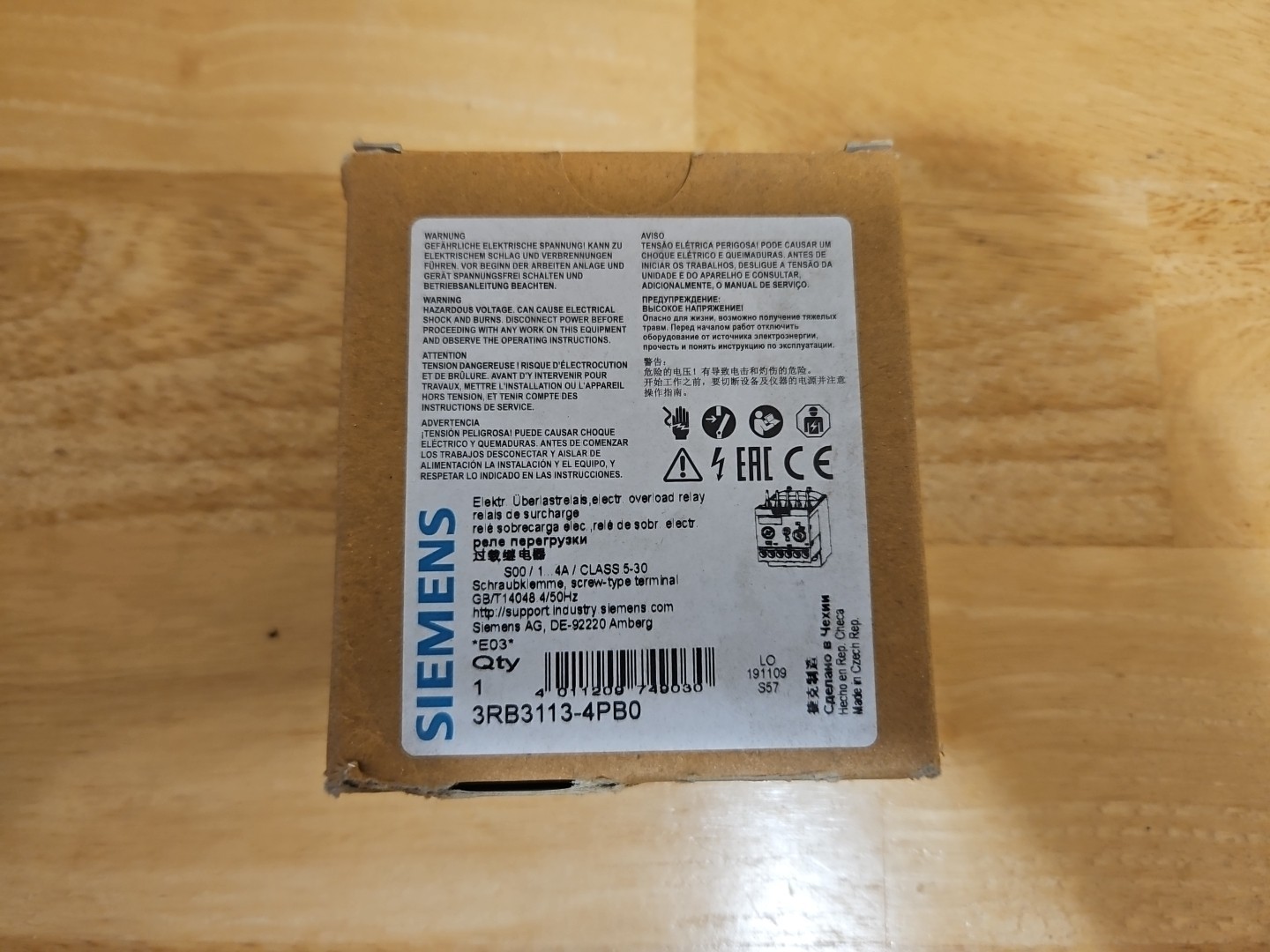 SIEMENS 3RB3113-4PB0 OVERLOAD RELAY 3RB31134PB0