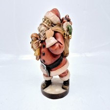 Rustic Vintage Hand Carved Wooden Old World Santa Claus Figurine Folk Art