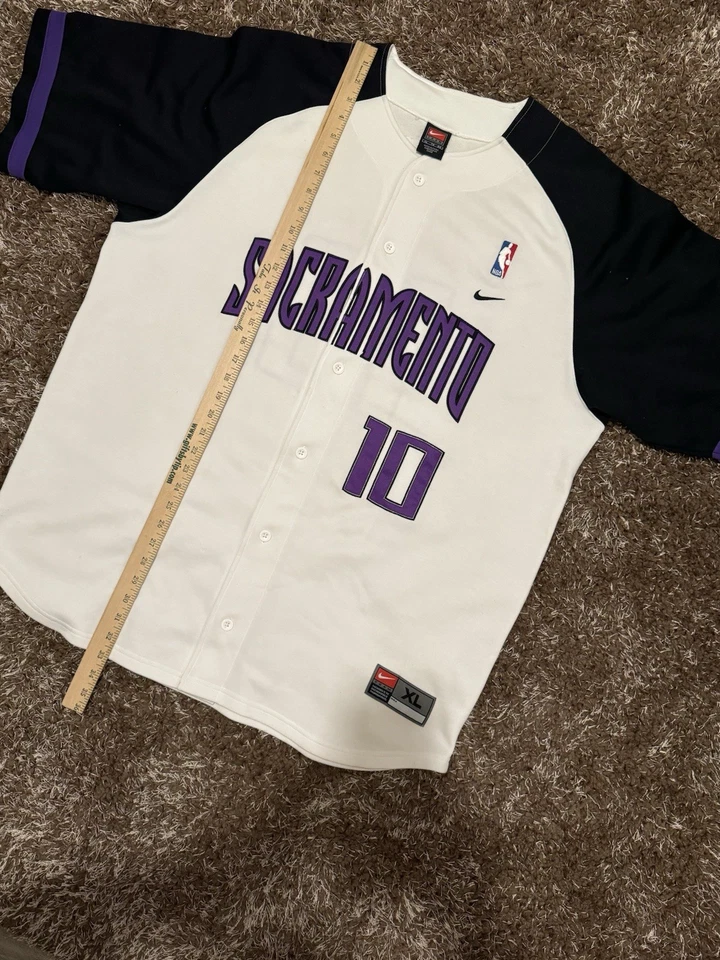 复古耐克萨克拉门托国王队 NBA 篮球球衣棒球摇摆人 Mike Bibby XL — 第 2/4 张图片