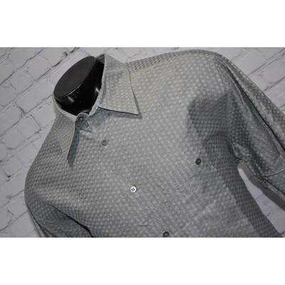 Zanella Button Down Mens XXL Green Textured Long Sleeve Shirt Made In Italy