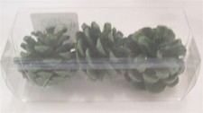 NEW 6 Piece Pinecone Christmas Tree Ornaments Green 2.5" Long