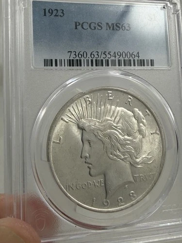1923 Peace Silver Dollar S$1 Coin  PCGS MS-63   (37F)