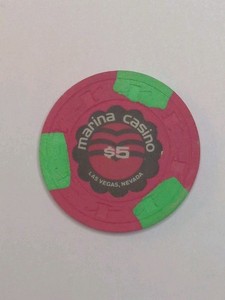 Marina Casino Las Vegas Nevada $5 Casino Poker THC Chip