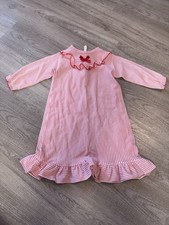 VTG Girls Alexis Sz XL Pajama Night Gown with Cap Red White Stripe 25-32 lbs USA