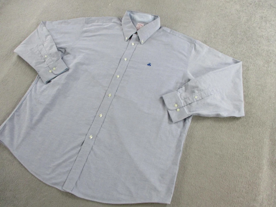 Camisa Brooks Brothers Para Hombres 2XL Azul Madison Calce No Planchado Elastizada Con Botones Foto 2 de 4