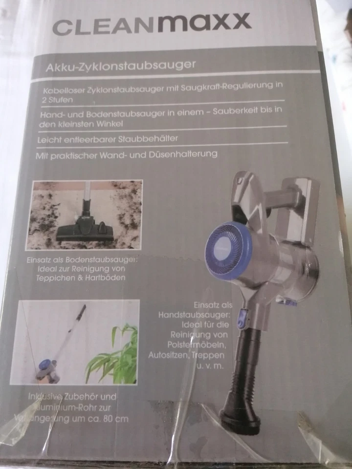 CLEANmaxx Akku Staubsauger beutellos kabellos Zyklon Sauger tragbar Boden Auto - Bild 2 von 3