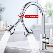 Swivel Faucet Aerator Attachment 360  Kitchen Sink Adapter 3 Spray Modes Water