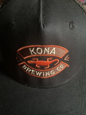Kona Brewing Co Hat Cap SnapBack Black Orange Trucker One Size Hawaii