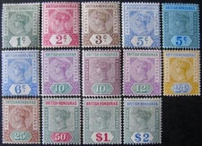 British Honduras QV 1891 set to $2, fine m/mint. Sg.51-64. Cat. £492.75.