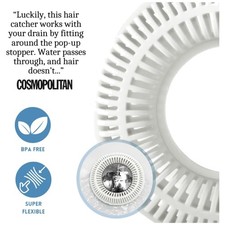 Silicone Drain Hair Catcher - White