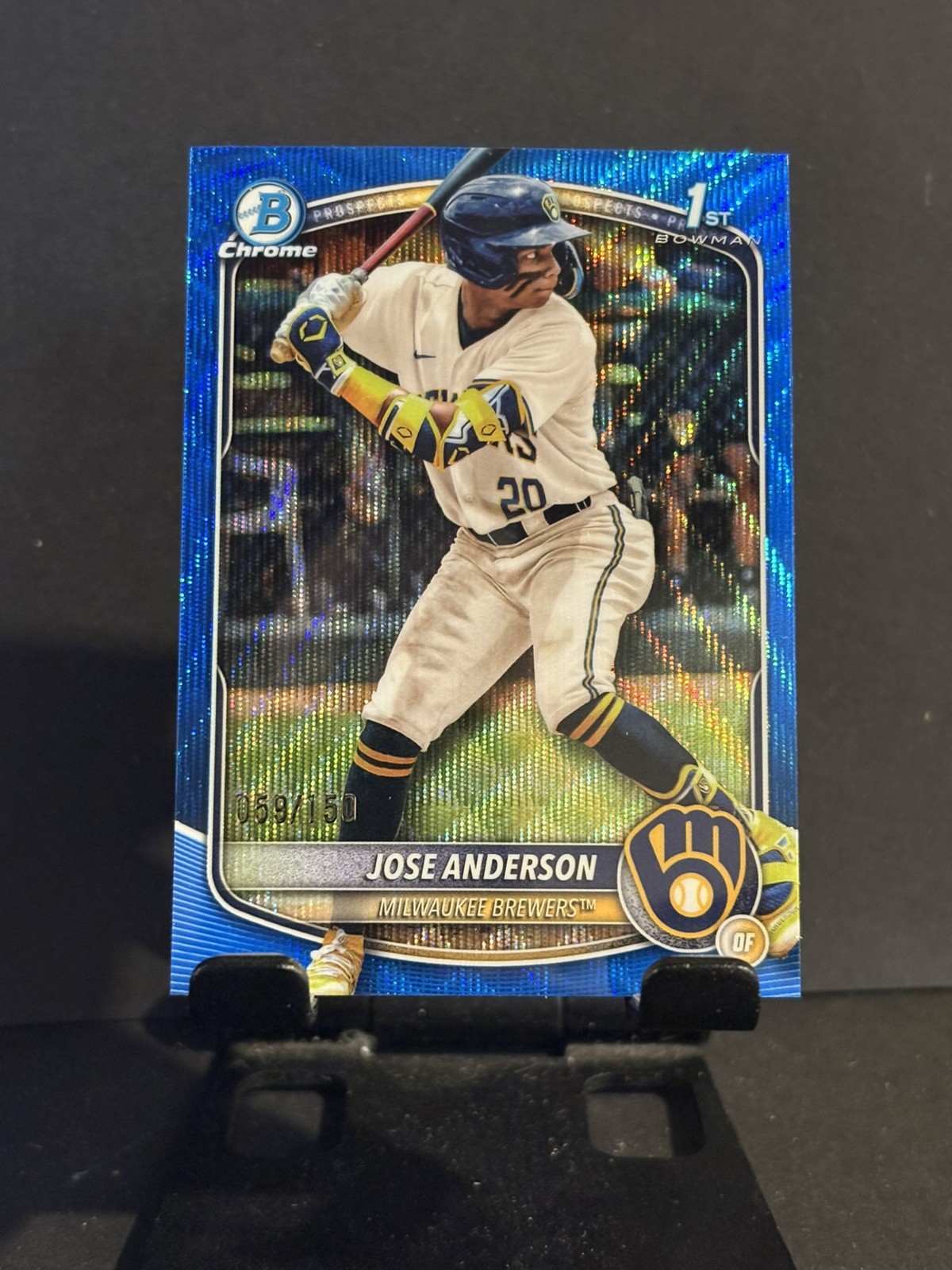 JOSE ANDERSON 2025 BOWMAN CHROME 1ST BLUE WAVE BREWERS /150 
