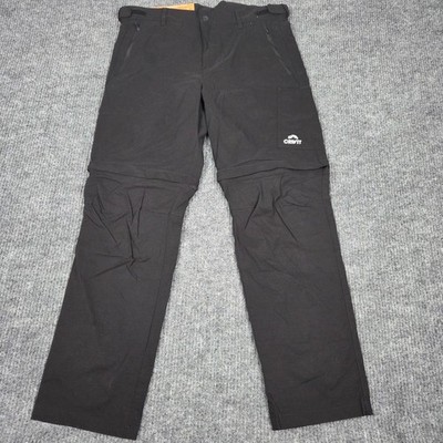 CRIVIT Men's Black Zip Off Hiking Pants Convertible Outdoor Size 40