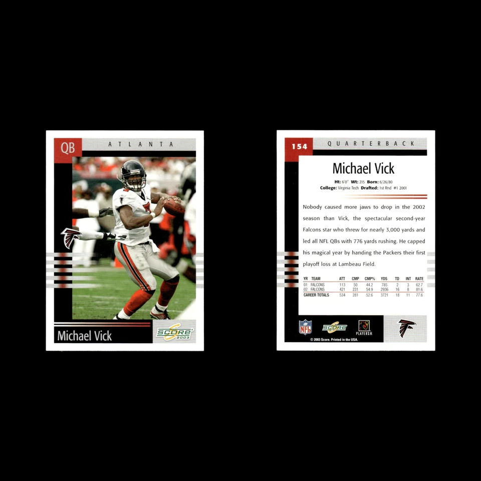 Michael Vick #154 2003 Score Atlanta Falcons Football Card NFL NM - Image 3 of 3