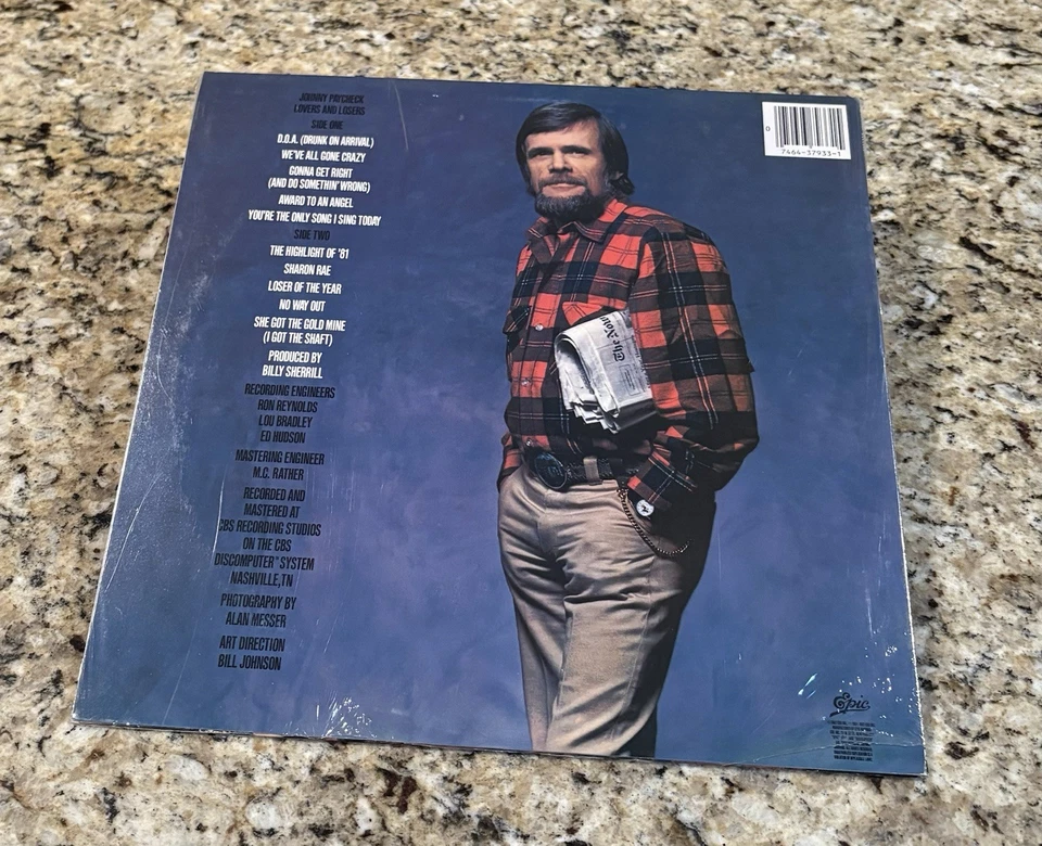 Johnny Paycheck Lovers & Losers 1982 LP Epic CBS Records FE 37933 NEW sealed - Image 2 of 2