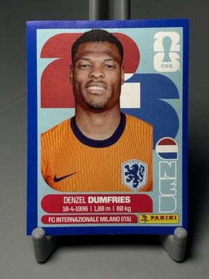 2026 Panini FIFA World Cup Sticker Blue Parallel Denzel Dumfries #NED 6