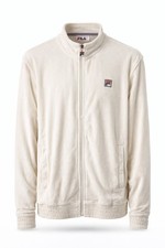 Fila Men  s XXL Velour Track Jacket Cream Color Full Zip Streetwear Vintage
