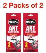 Nippon Ant Bait Station Stop Ants & Nests Trap Indoor Outdoor 2 x 2 Pack