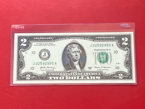 2017 A $2 TWO DOLLAR BILL ( KANSAS CITY J ) Uncirculated - Picture 2 of 3