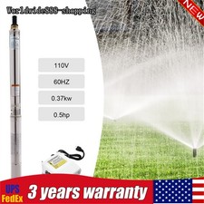 Deep Well Submersible Pump Stainless Steel Water Pump 0.5HP 110V 1500l/h 134.5ft