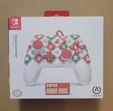 Nintendo Switch Wired Controller - Super Mario Bros Holiday Sweater PowerA - New