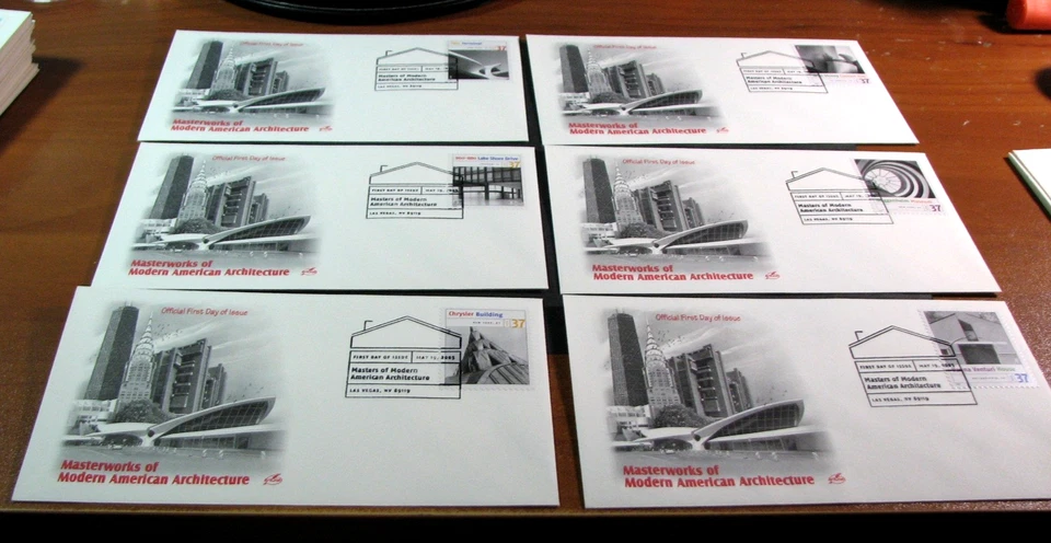 US Stamp FDC Scott# 3910a-l Modern American Architecture  2005  Used L760 - Image 2 of 2