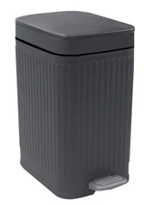 Small Trash Can With Lid Bathroom Foot Pedal 1.8 Gallon Slim Step On Bin Gray