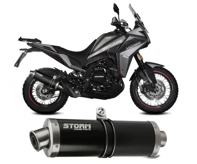 Pot D'echappement Oval Storm Acciaio Inox Black Moto Morini X-CAPE 650 2021 2024 - Photo 1/3