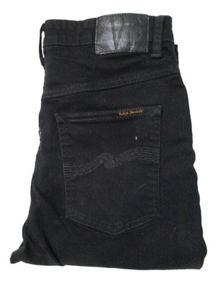Nudie Hightop Tilde Womens Black Organic Denim Jeans size 33 31x27