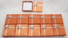 Lot of 11 NEW Salmon Color Jewelry Boxes 3.5” x 3.5” ~ Inserts with Snaps ~Empty
