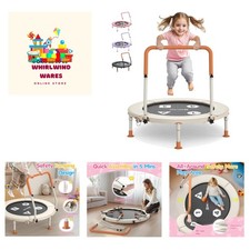 36'' Kids Trampoline with Quick Assembly Adjustable Foam Handle for Toddlers