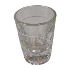Shot glass Old West Style 3" Heavy Base Original Cowboy Shot Glass White Line