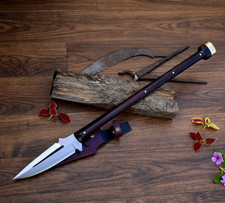 Custom Handmade Carbon Steel Blade Tactical Viking Spear | Hunting Spear Camping