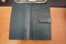 Rolex grüne Leder Dokumentenmappe / Kartenetui, ca. 24 x 12,5 cm