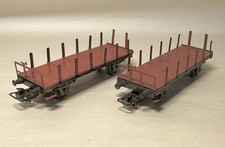 Märklin H0 -  Antex 2 Stück Rungenwagen Sondermodelle braun aus Blech