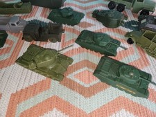 Vintage MPC 15pc Durham Army Tanks Trucks Jeeps Higgins Boat Landing Plastic