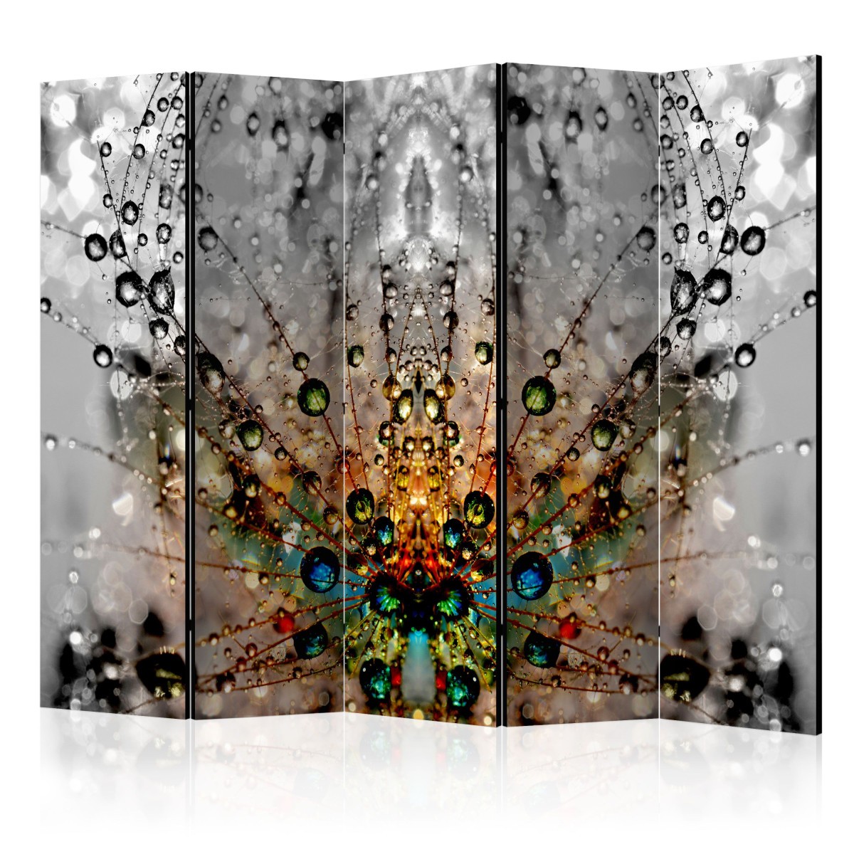 Paravent 5 volets nature Enchanted Morning Dew pour coin lecture zen au salon