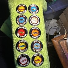 Hot Wheels 1967-1970 Redline Collector Button Set 10 Pieces No Duplicates