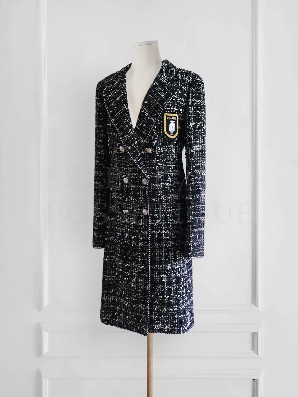 CHANEL 05C VINTAGE FANTASY TWEED PERFUME PATCH JACKET COAT FR42 image 4