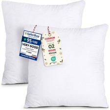 Cushion Inserts 45cm x 45cm (18x18 inch) Pack of 2 Hollowfibre Inner Pads for