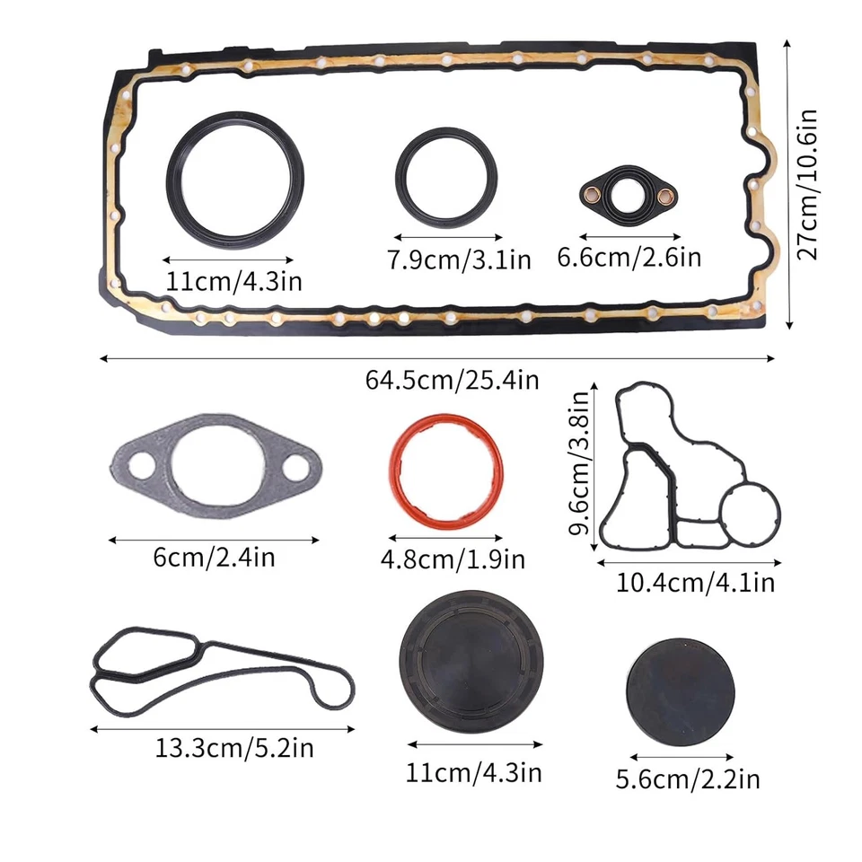 Lower Gasket Set w/Oil Pan Gaskets Kit For BMW 335i 335xi 335is 435i 535i 640i Foto 2 de 4
