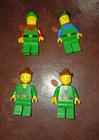 Lego vintage Castle Forestmen, lot of 4 mini figures w/hats & quivers