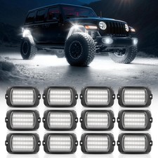 MICTUNING 6000k Pure White Rock Lights, 4-20 Pods Underglow Car Truck Lights Kit