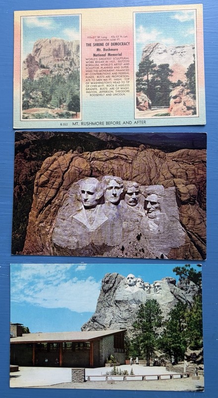Mt. Rushmore National Memorial Postcards (3) ~ Before & After - View Building