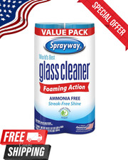 Sprayway Foaming Glass Cleaner 2 Pack Ammonia Free Streak Free Shine 19oz Value 0.37 per fl oz