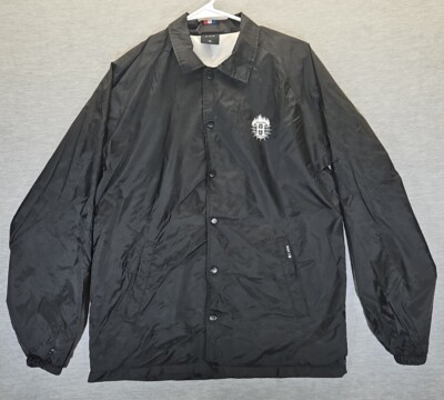 Huf Worldwide x Trasher Nylon Coach Jacket MED Black Skateboard Life Streetwear 